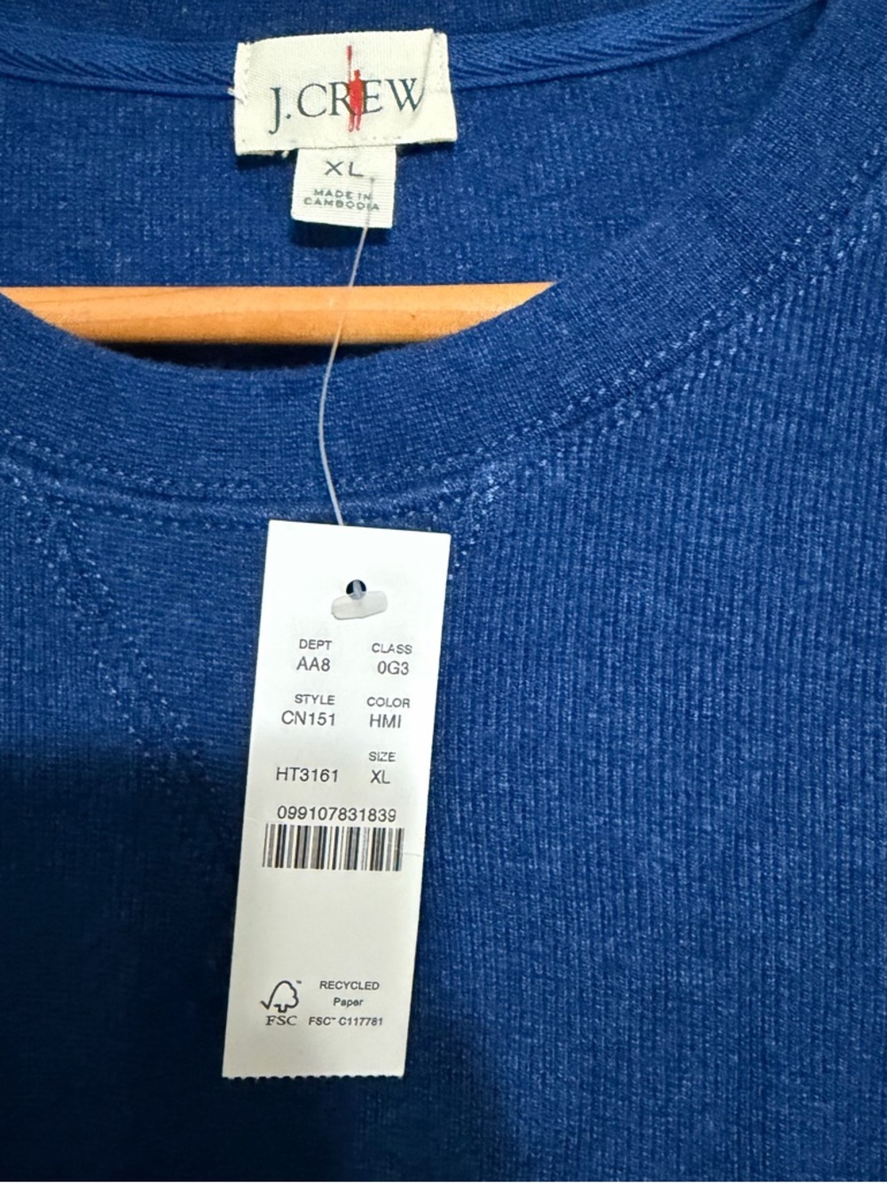 J. Crew Navy Blue Cotton Ribbed Crewneck Sweater 100% cotton